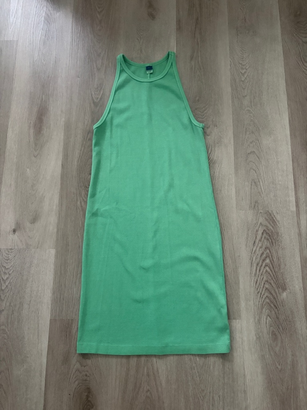 NWOT Old Navy Green High Neck Sleeveless Ribbed Tank Mini Dress